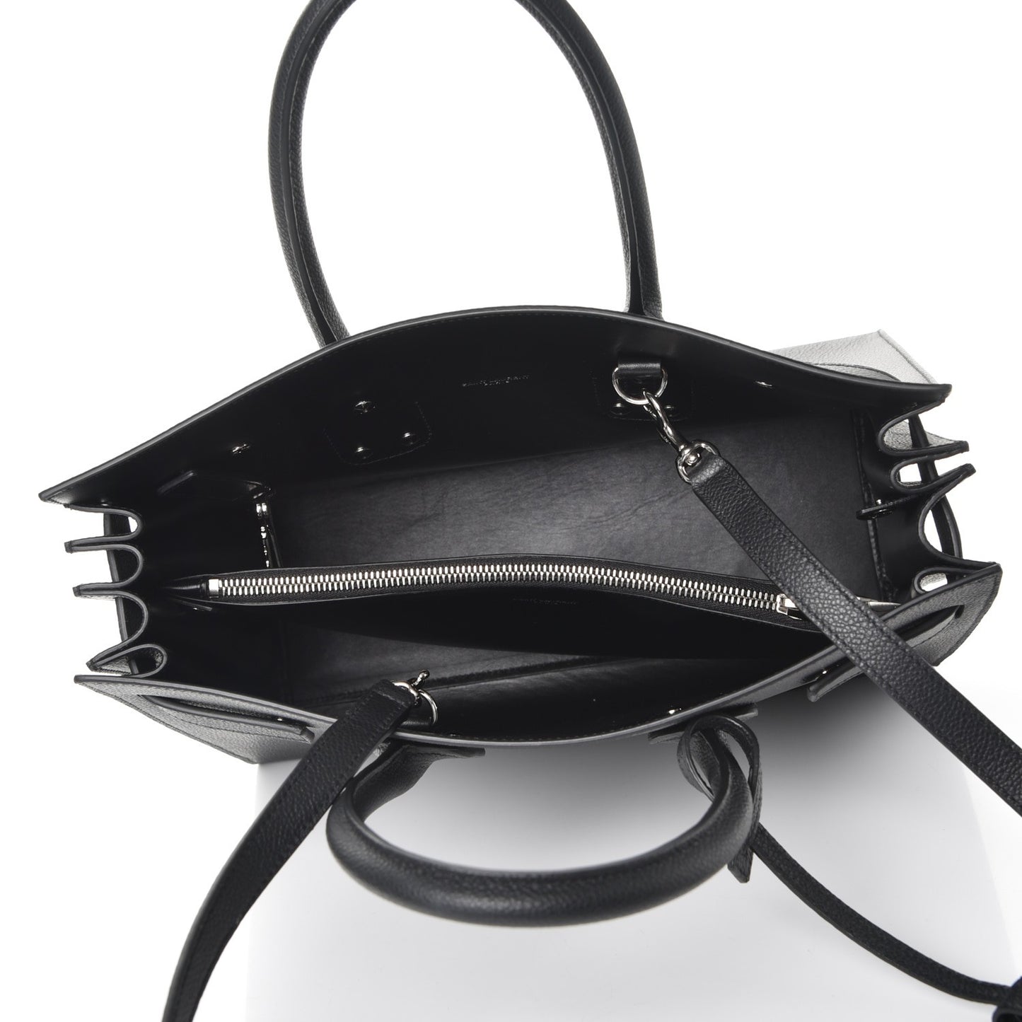 Grained Calfskin Small Sac De Jour Black