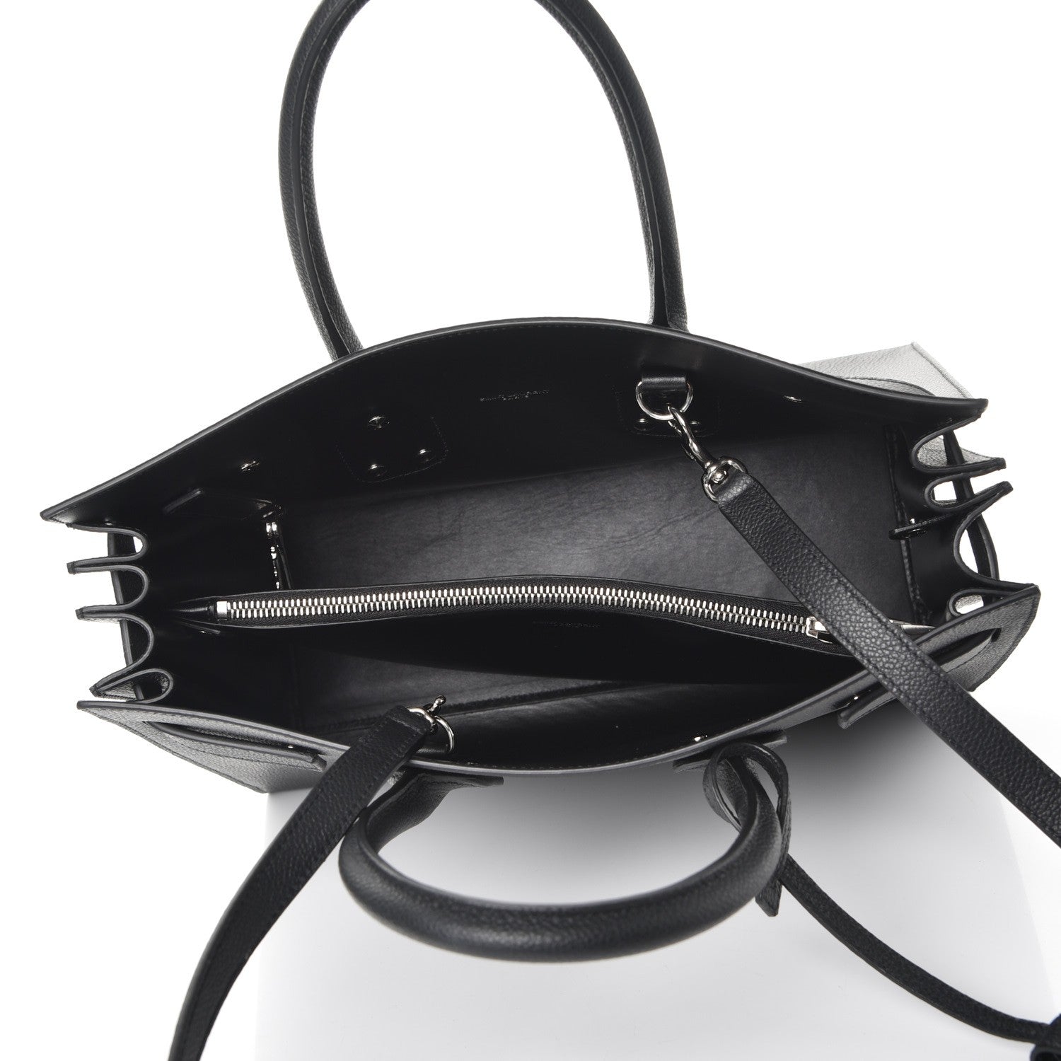 Saint Laurent Grained Calfskin Small Sac De Jour Black 6 of 8
