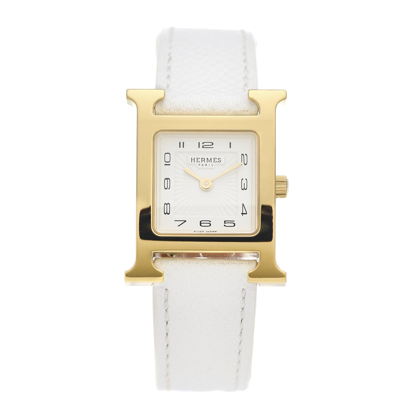 Stainless Steel Epsom 21mm Heure H Hour Quartz Watch Blanc