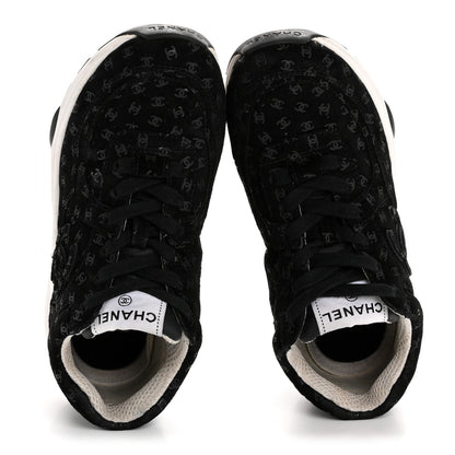 Chanel Suede Calfskin Printed CC Sneakers 35 Black 2 of 10