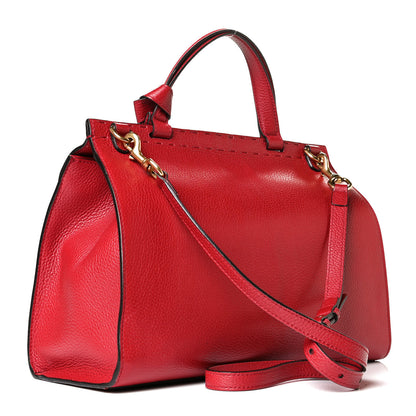 Gucci Calfskin Small GG Marmont Top Handle Bag Vulcanic Red 3 of 7