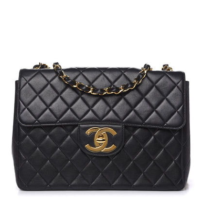 Chanel Lambskin Quilted XL Jumbo Single Flap Black 1 of 18