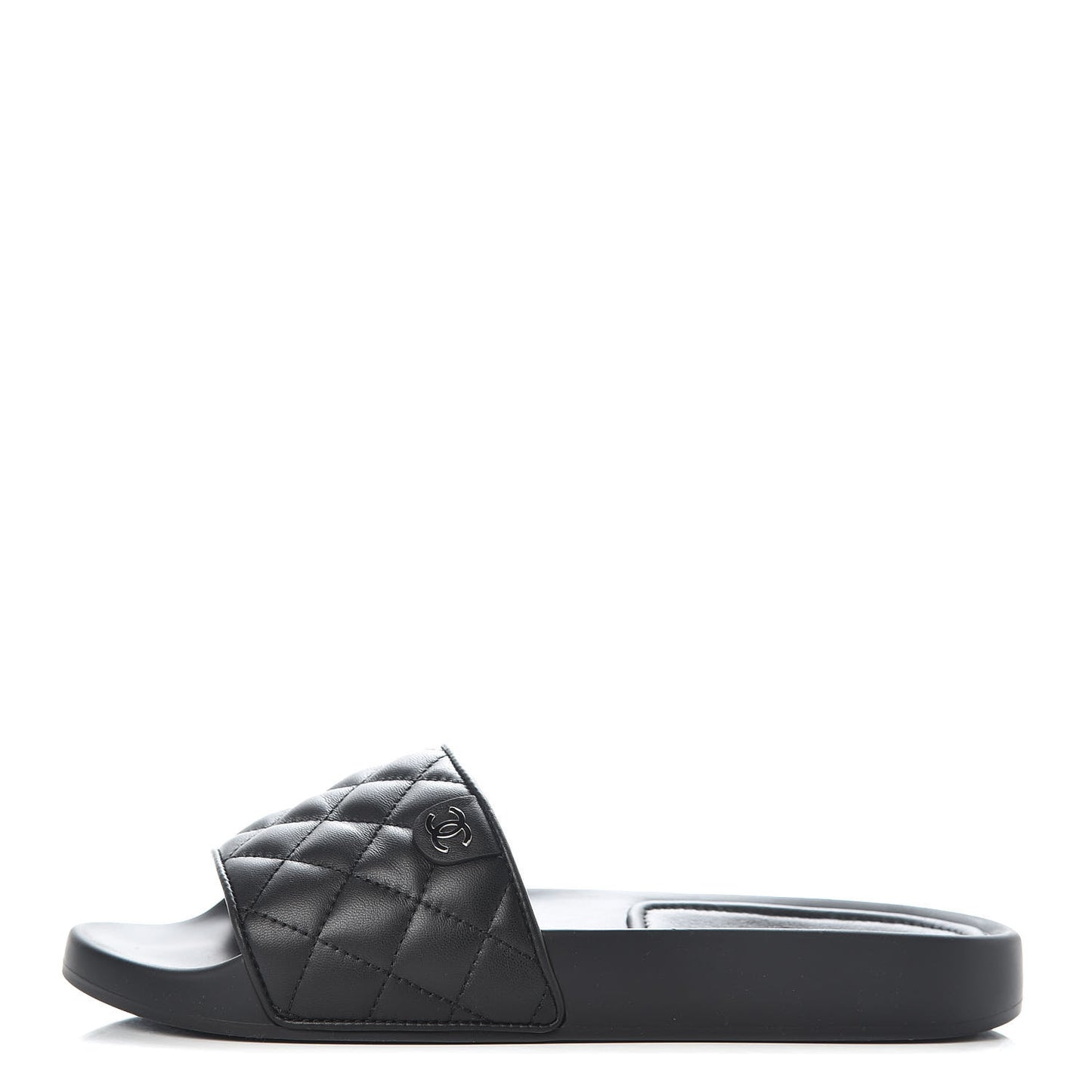 Lambskin Quilted CC Mules Sandals 39 Black