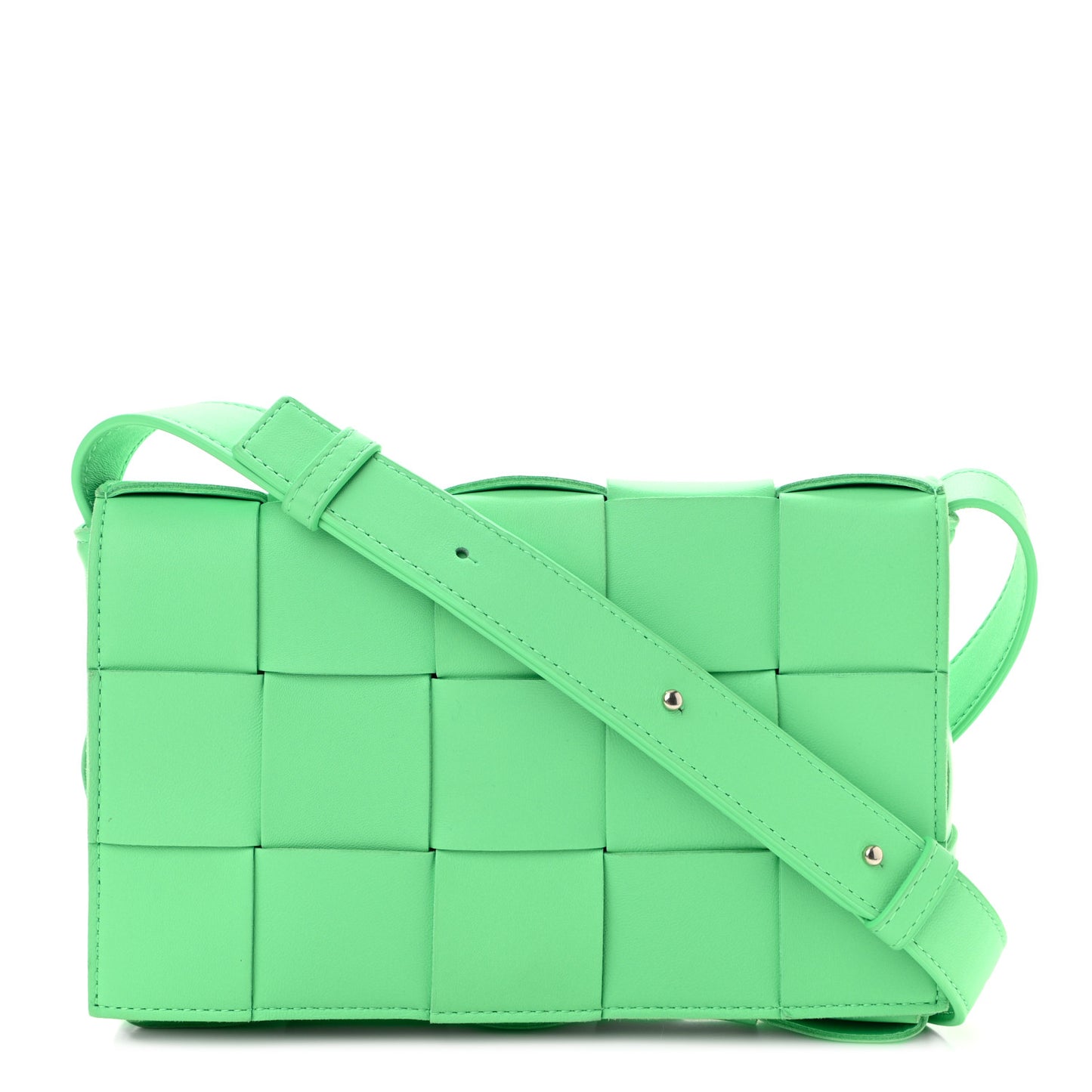 Lambskin Maxi Intrecciato Cassette Crossbody Bag Fountain