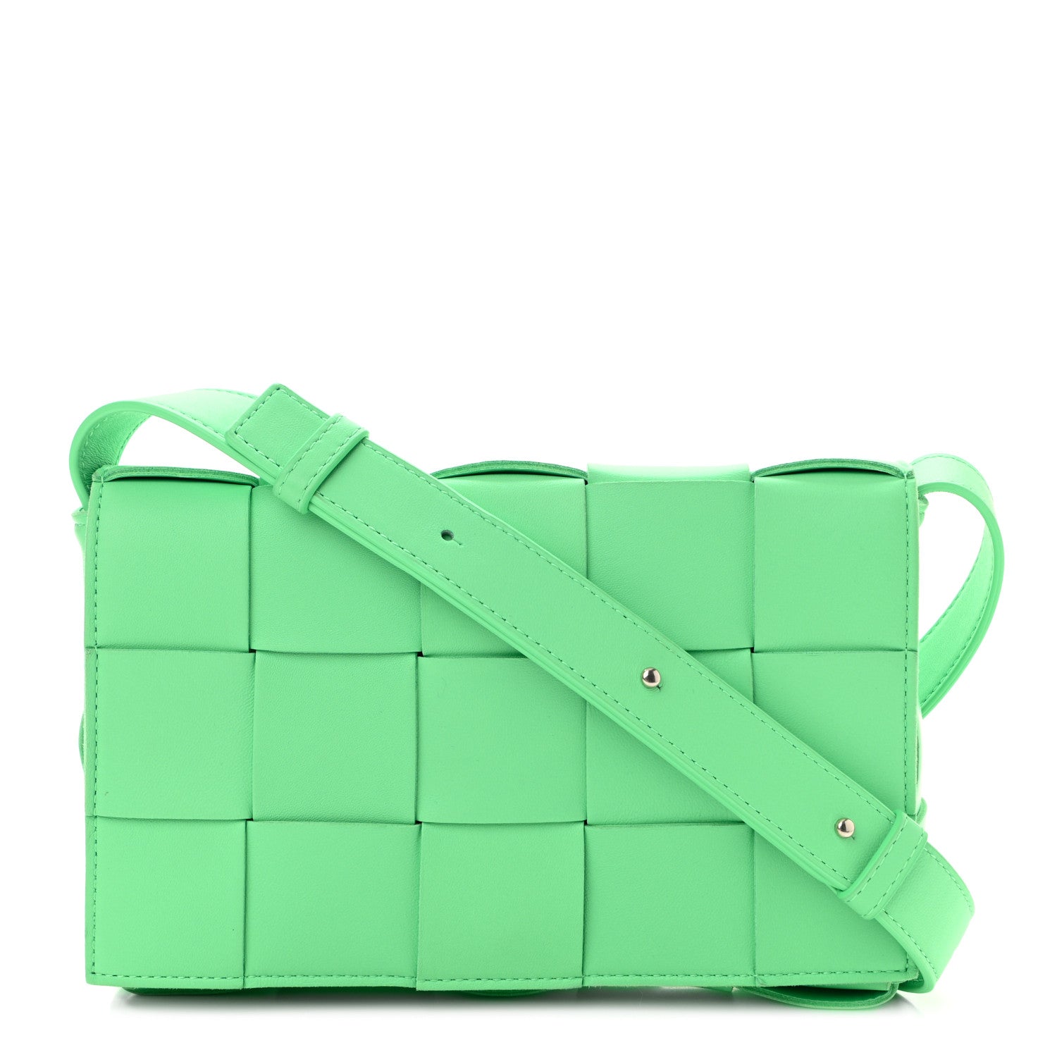 Bottega Veneta Lambskin Maxi Intrecciato Cassette Crossbody Bag Fountain 1 of 10