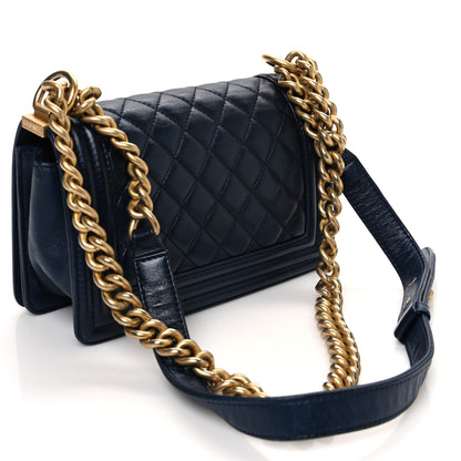 Chanel Calfskin Quilted Small Boy Flap Navy 3 of 11