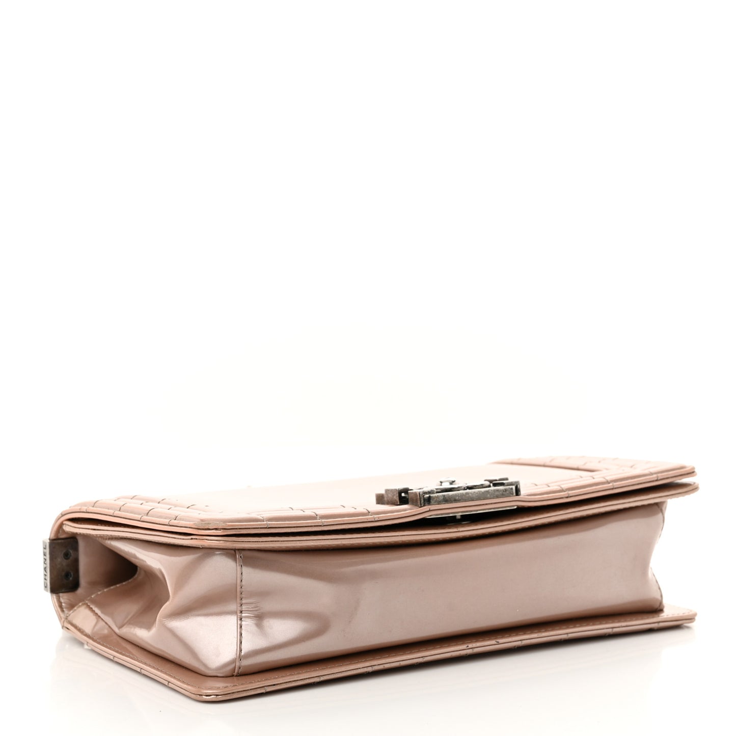 Iridescent Glazed Calfskin Medium Boy Flap Light Pink