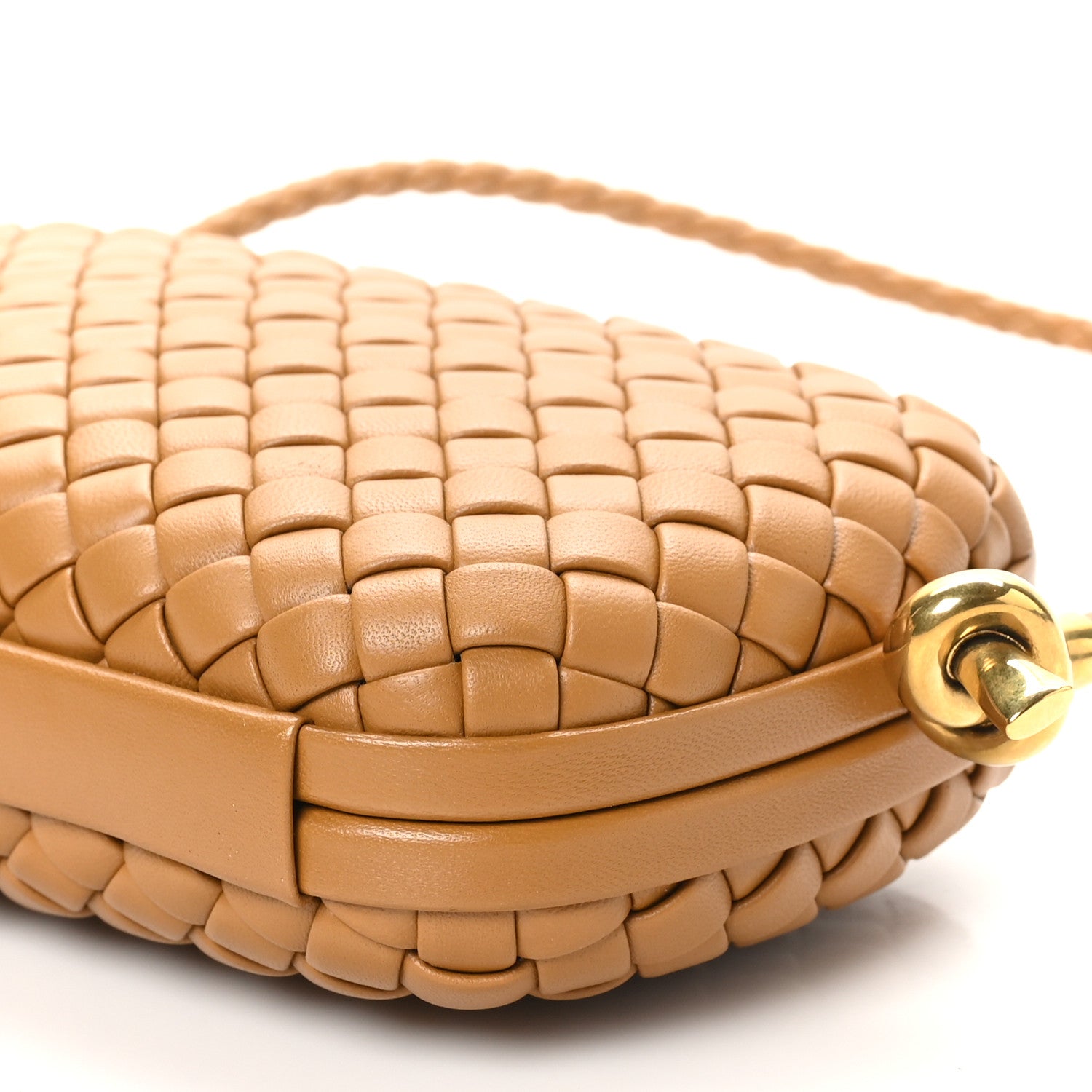 Bottega Veneta Calfskin Intrecciato Knot On Strap Camel 8 of 8