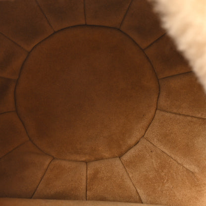 Celine Pleated Shearling Triomphe Bag  Natural 5 of 10