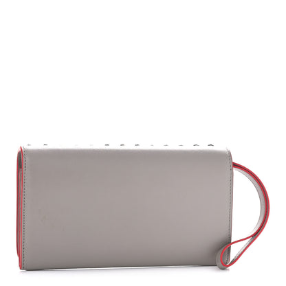Christian Louboutin Calfskin Macaron Studded Flap Wallet Grey 3 of 9