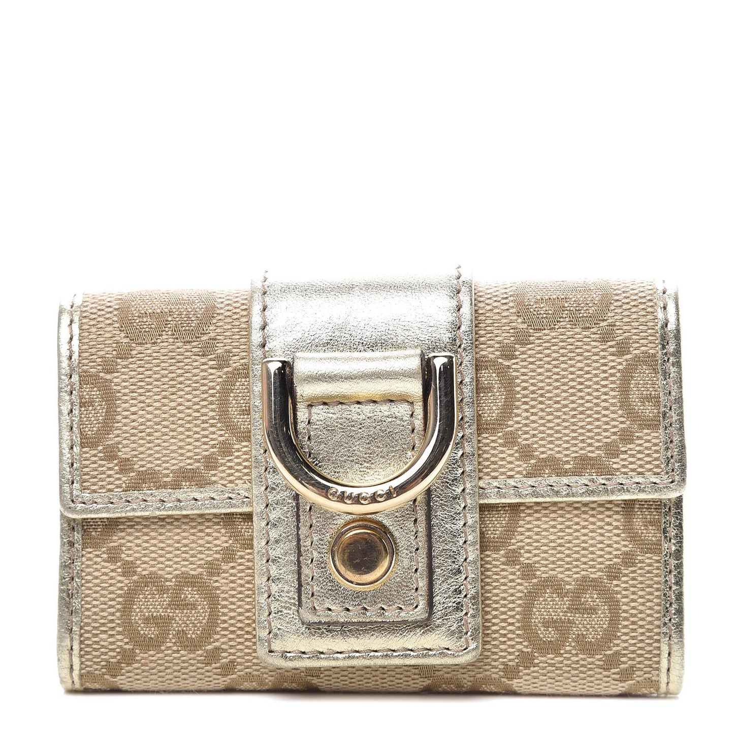 Monogram D Ring 6 Key Holder Case Gold