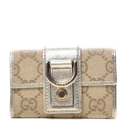 Gucci Monogram D Ring 6 Key Holder Case Gold 1 of 6