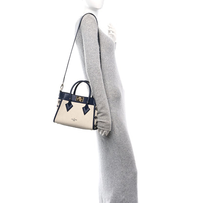 Louis Vuitton Canvas Calfskin Monogram On My Side PM Navy Blue 2 of 9