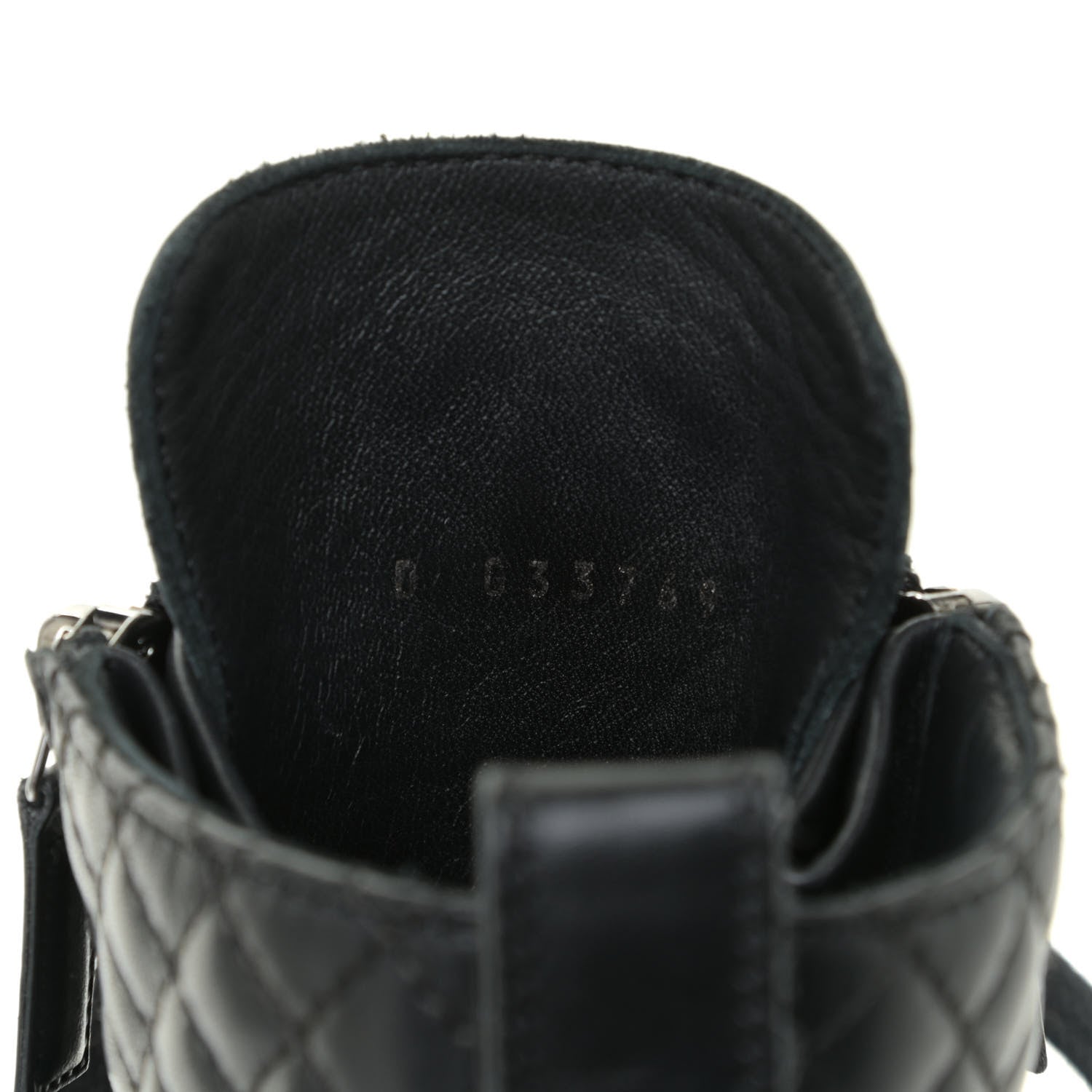 Chanel Calfskin Quilted Lace Up Combat Boots 37 Black 12 of 13