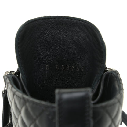 Chanel Calfskin Quilted Lace Up Combat Boots 37 Black 12 of 13