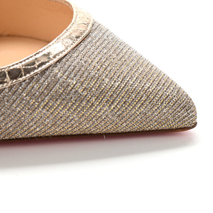 Christian Louboutin Glittex Lame Sirene Specchio Crissos 100 Pumps 37 Version Silver 9 of 12