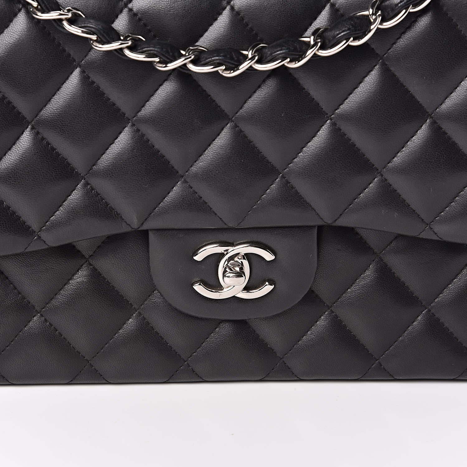 Chanel Lambskin Quilted Jumbo Double Flap Black 12 of 12