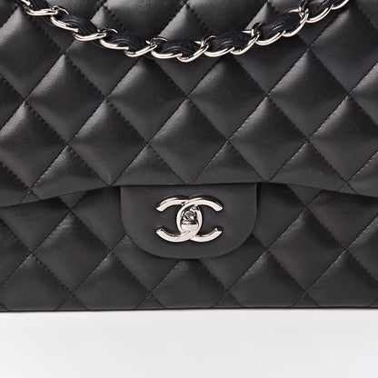 Chanel Lambskin Quilted Jumbo Double Flap Black 12 of 12