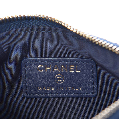 Chanel Woven Straw Raffia Deauville Cosmetic Pouch Blue 6 of 8