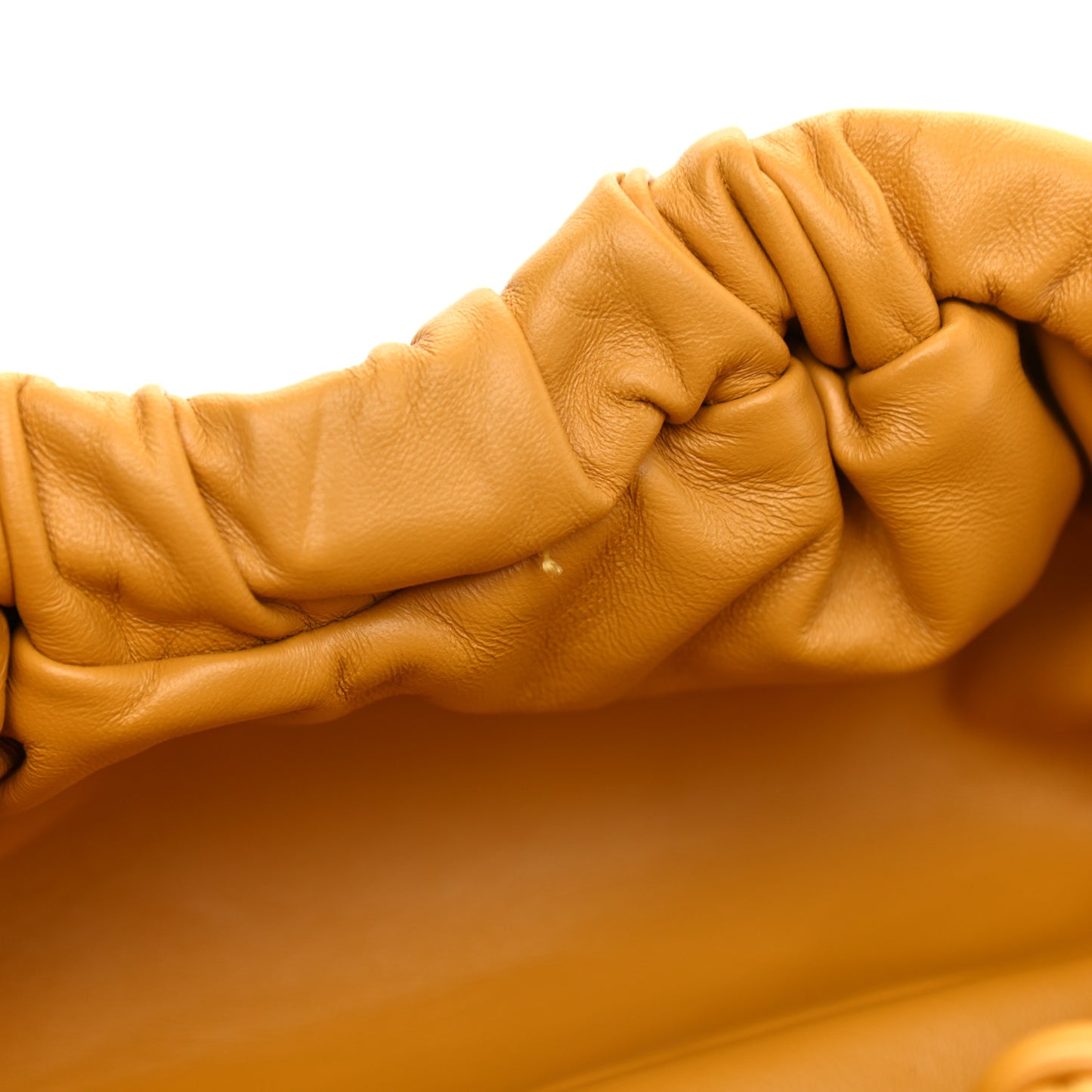 Lambskin Mini Cloud Chain Clutch Ochre