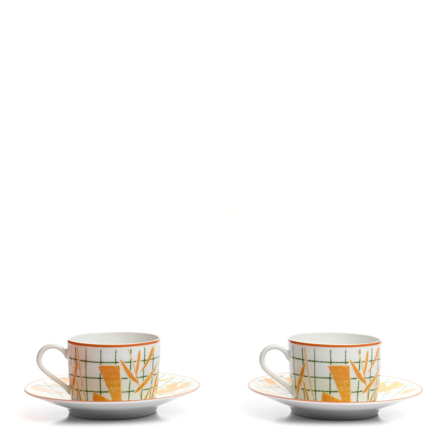 Porcelain A Walk In The Garden Tea Cup And Saucer Set Of 2