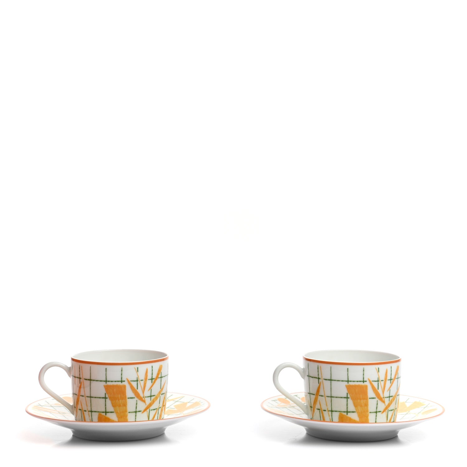 Hermes Porcelain A Walk In The Garden Tea Cup And Saucer Set Of 2 1 of 8