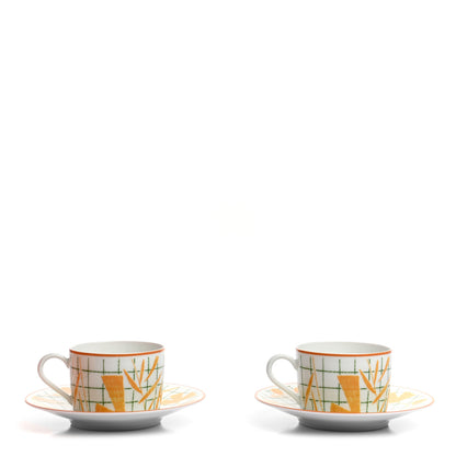 Hermes Porcelain A Walk In The Garden Tea Cup And Saucer Set Of 2 1 of 8