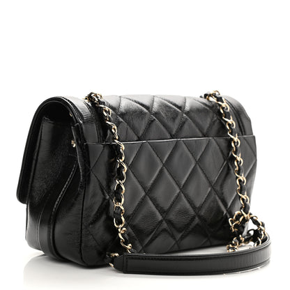 Chanel Crumpled Glazed Lambskin Quilted Small Flap Black 2 of 9
