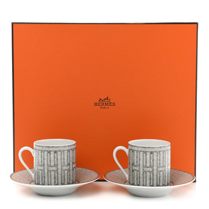 Hermes Porcelain Mosaique au 24 Coffee Cup and Saucer Set of 2 11 of 11