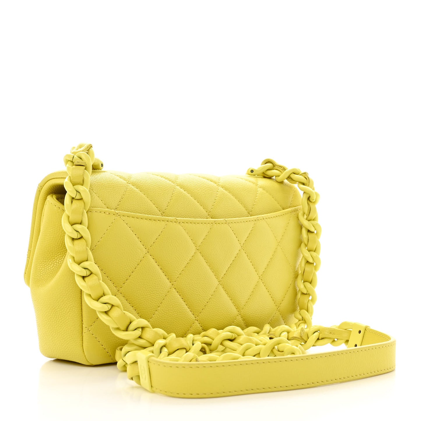 Caviar Quilted My Everything Small Flap Yellow