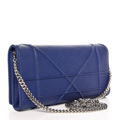Christian Dior Grained Calfskin Diorama Croisiere Chain Wallet Blue 3 of 7