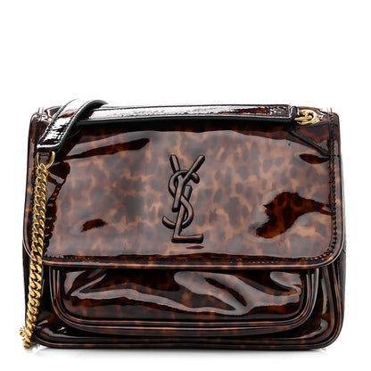 Saint Laurent Patent Monogram Baby Niki Chain Satchel Tortoiseshell 1 of 10