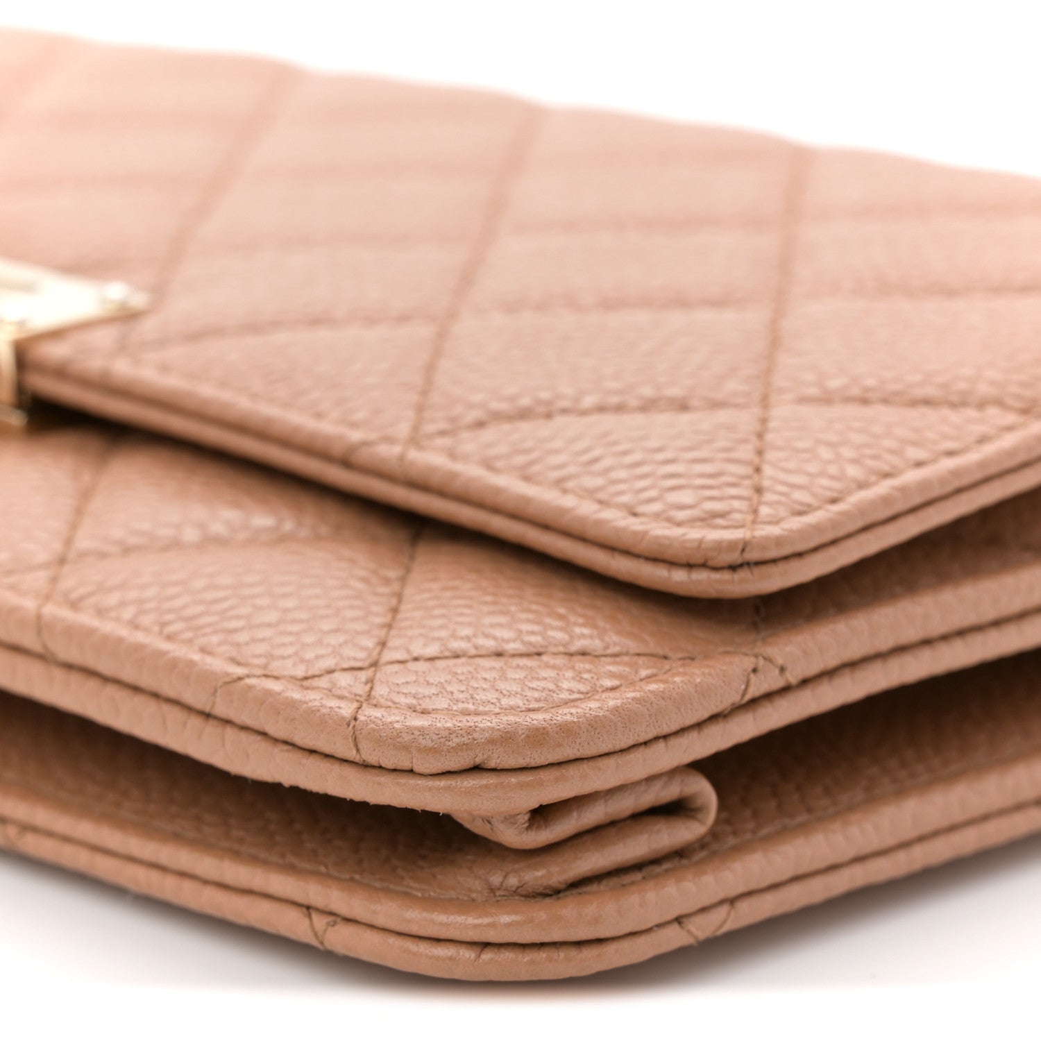 Chanel Caviar Quilted Golden Class Wallet On Chain WOC Beige 10 of 10