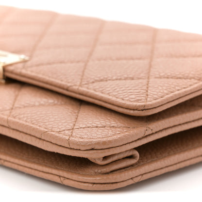 Chanel Caviar Quilted Golden Class Wallet On Chain WOC Beige 10 of 10