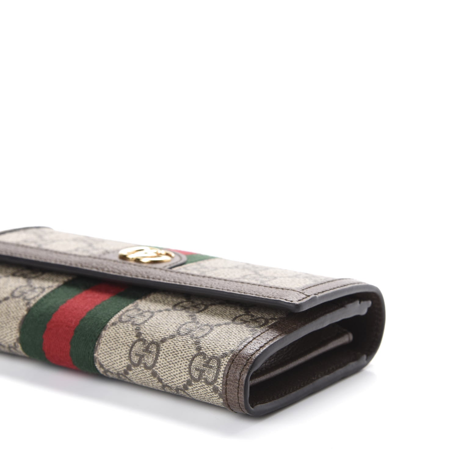 Gucci GG Supreme Monogram Web Ophidia Continental Wallet Brown 8 of 9