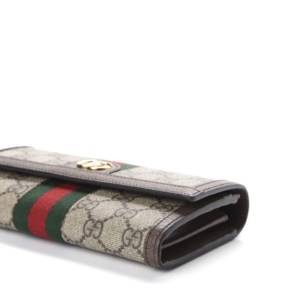 Gucci GG Supreme Monogram Web Ophidia Continental Wallet Brown 8 of 9