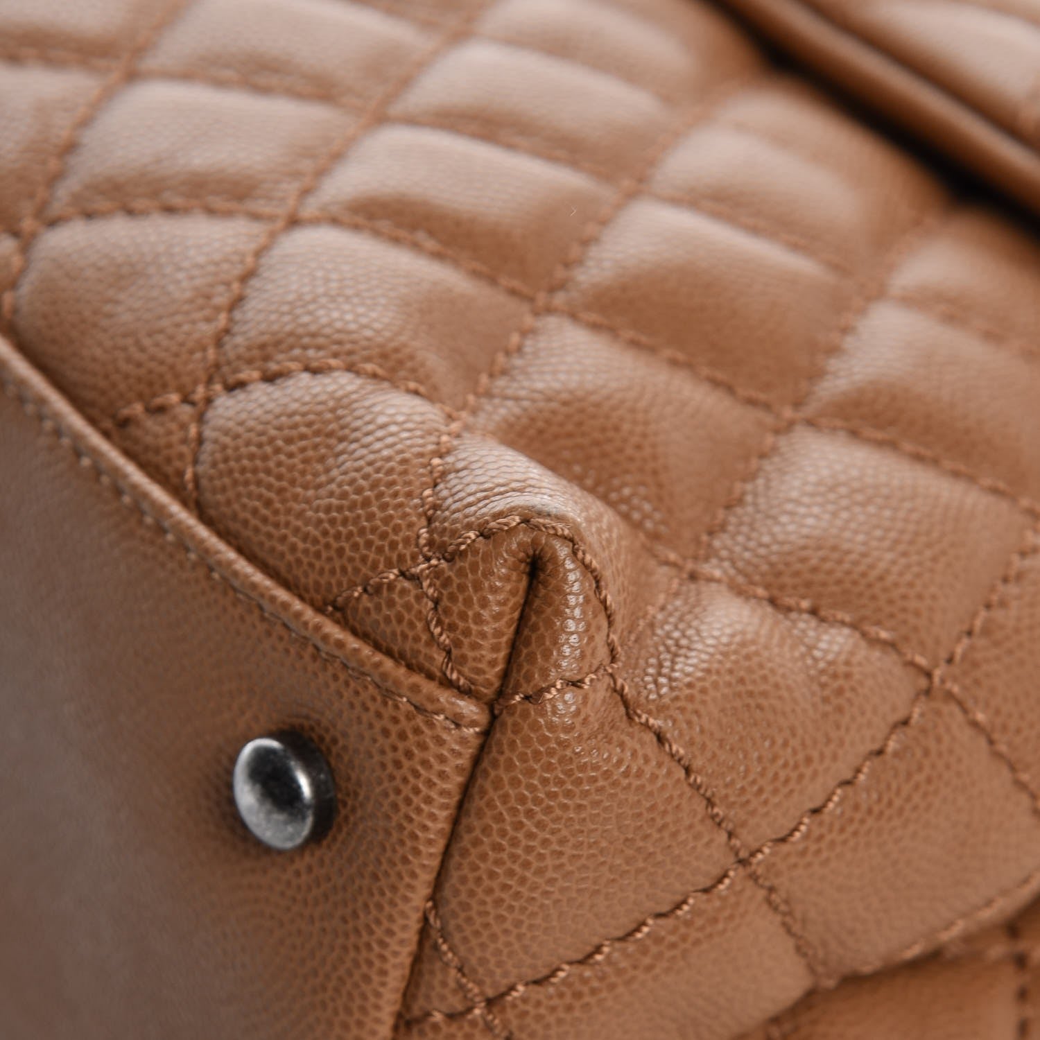 Chanel Caviar Quilted Medium Coco Handle Flap Camel 9 of 11