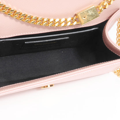 Saint Laurent Grain De Poudre Small Classic Monogram Satchel Pale Pink 6 of 8