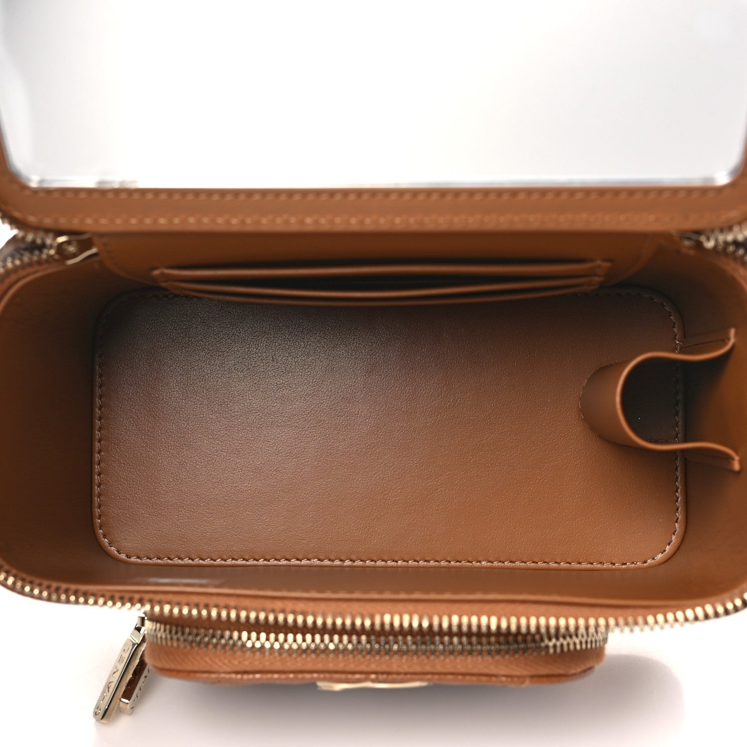 Chanel Caviar Quilted Top Handle Pocket Vanity Case Camel 5 of 11