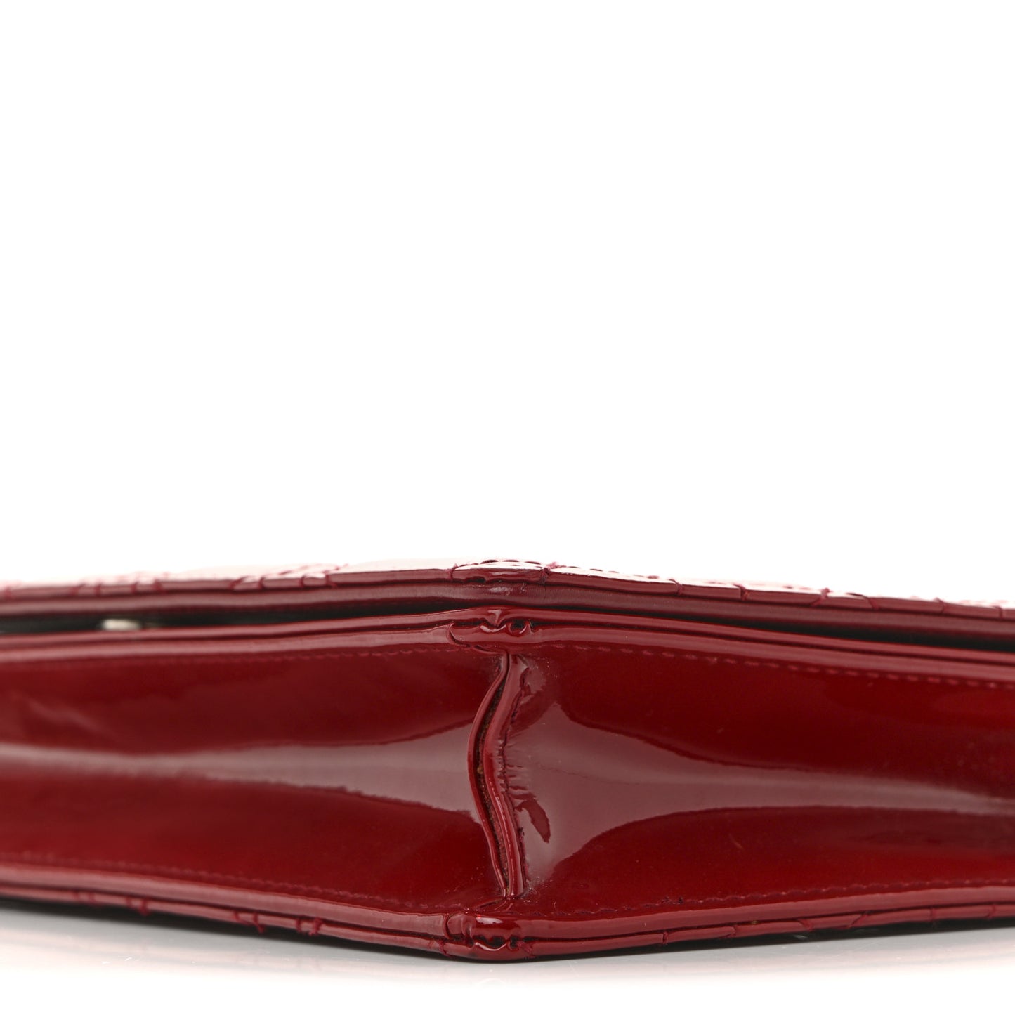 Patent Cannage Lady Dior Clutch Red