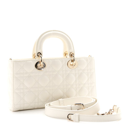 Christian Dior Lambskin Cannage Medium Lady D-Joy White 3 of 11