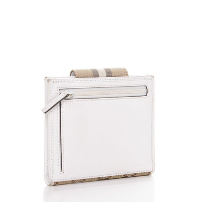 Gucci Monogram Ladies Web French Flap Wallet White 3 of 7