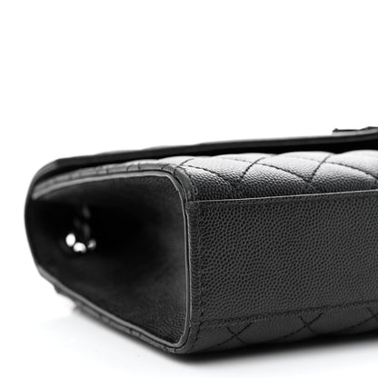 Saint Laurent Grain De Poudre Textured Mixed Matelasse Triquilt Medium Monogram Monochrome Satchel Black 9 of 11