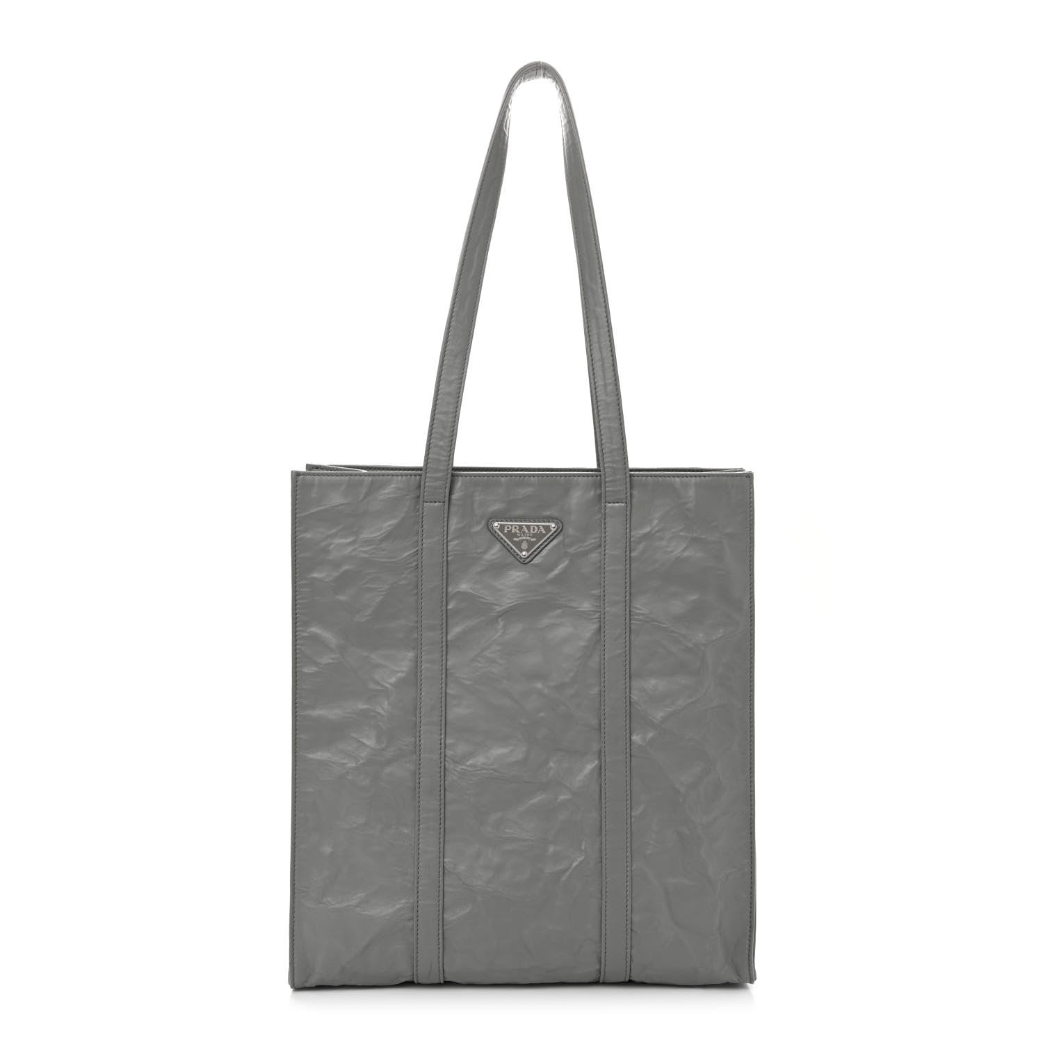 Prada Nappa Antique Small Tote Slate Grey 1 of 10