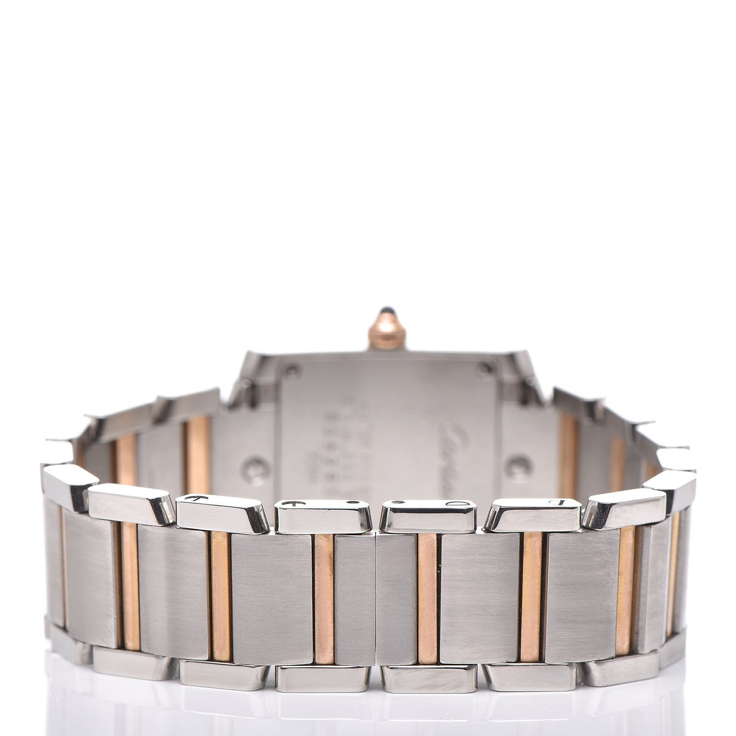 Stainless Steel 18K Pink Gold Mother of Pearl 20mm Tank Francaise Quartz Watch