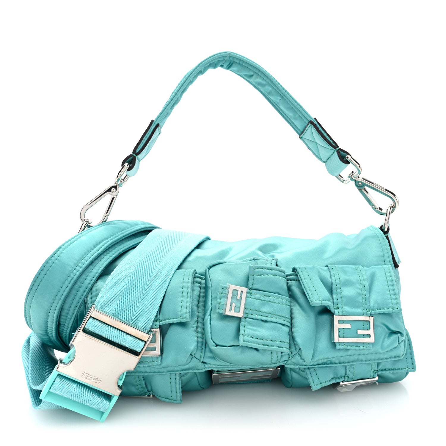 Fendi Econyl Cuoio Romano Multipocket Baguette Spring Turquoise 1 of 9