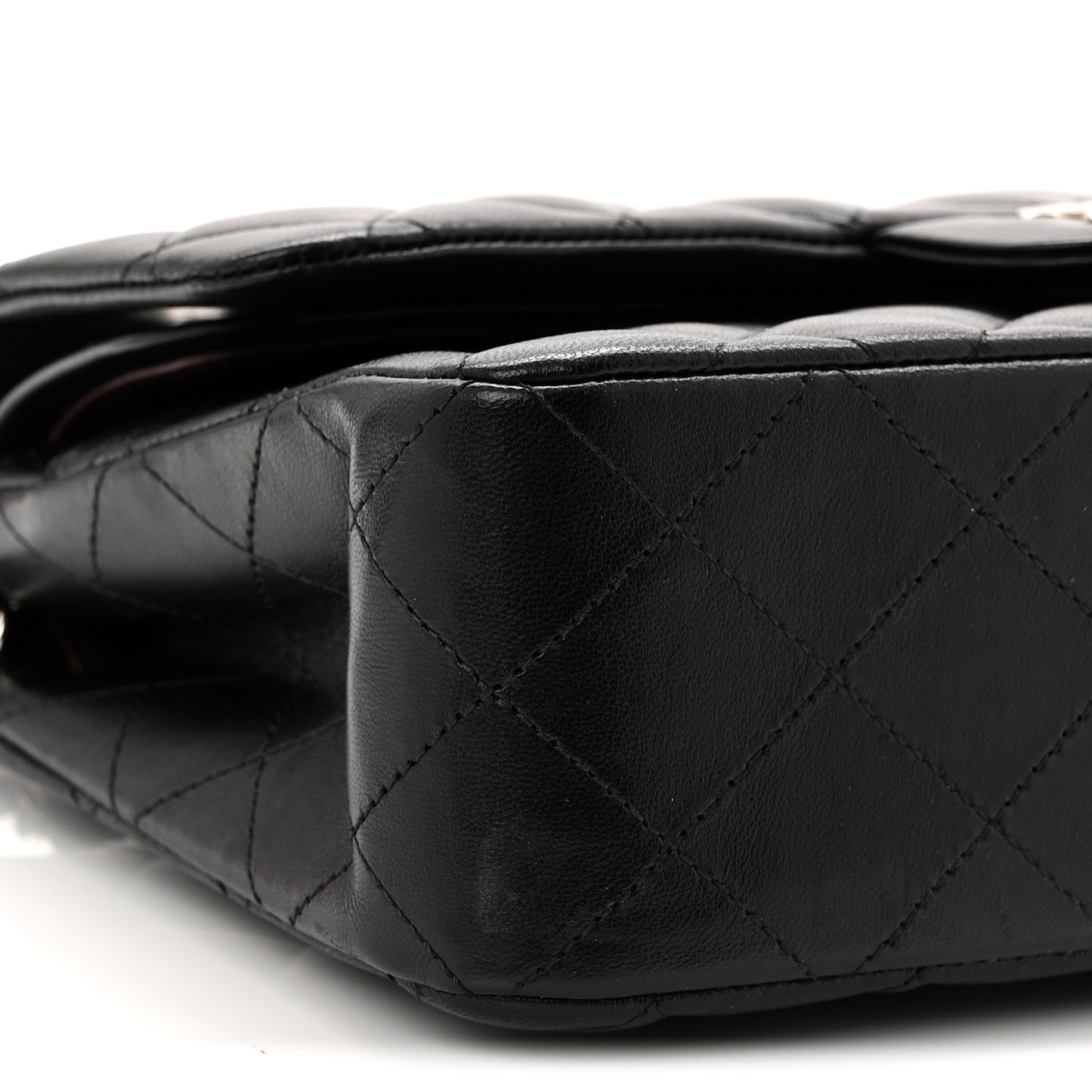 Lambskin Quilted Small Double Flap Black
