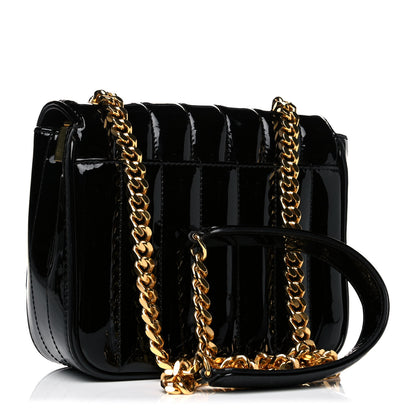 Saint Laurent Patent Calfskin Matelasse Monogram Small Vicky Chain Bag Black 3 of 14