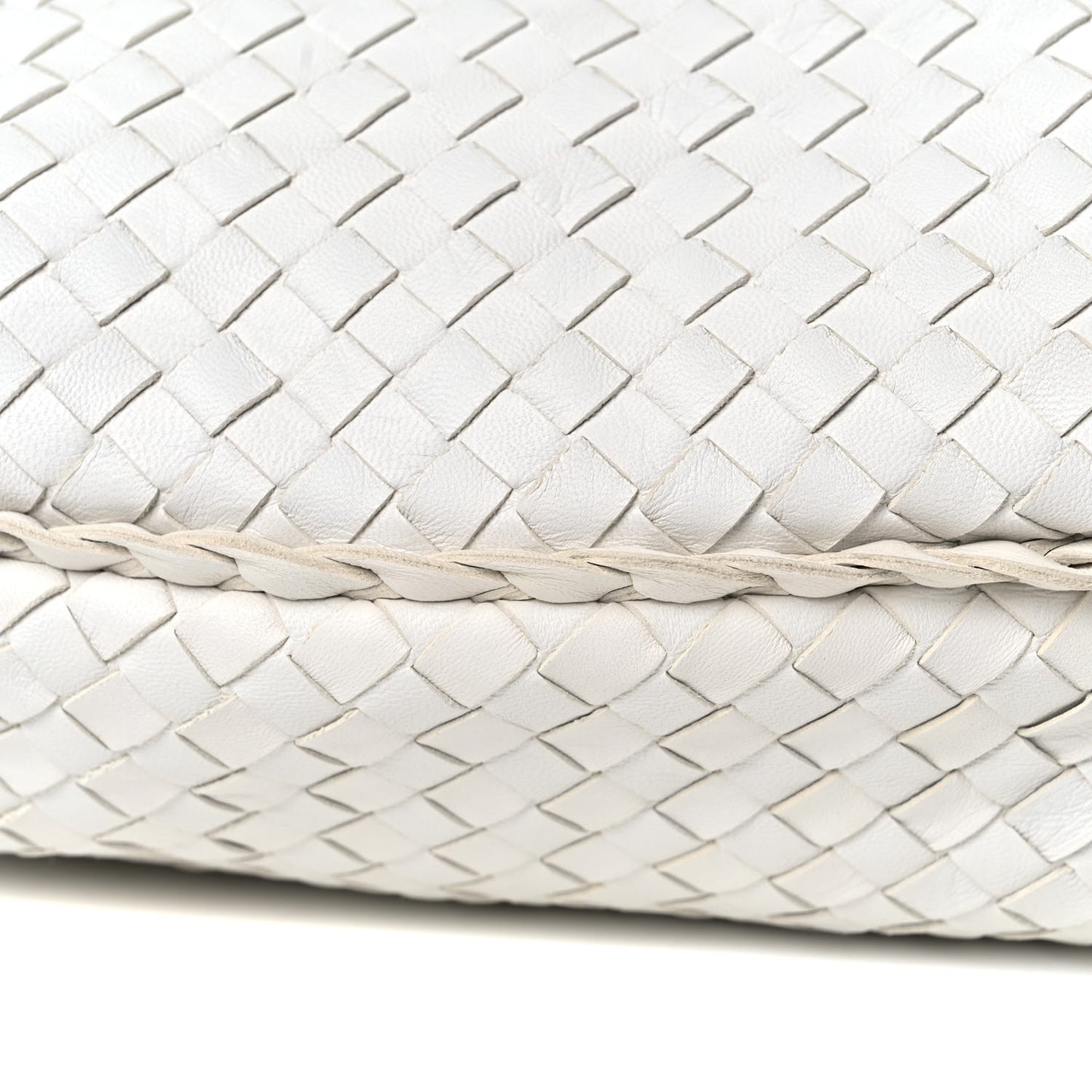 Nappa Intrecciato Maxi Veneta Hobo White