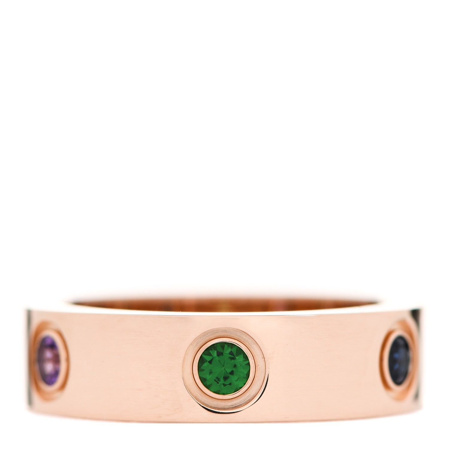 Cartier 18K Pink Gold Sapphire Garnet Amethyst 5.5mm LOVE Ring 53 6.5 3 of 4